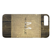 バーラップ素朴ヴィンテージウッドルックモノグラム Case-Mate iPhoneケース (裏面(横))