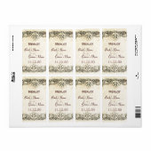 バーラップ素朴国の結婚式のレース ラベル (フルシート)