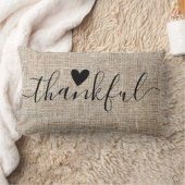 バーラップ素朴感謝祭ファームハウス ランバークッション (ブランケット)