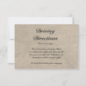 バーラップ素朴披露宴方向カード氷河 招待状 (裏面)