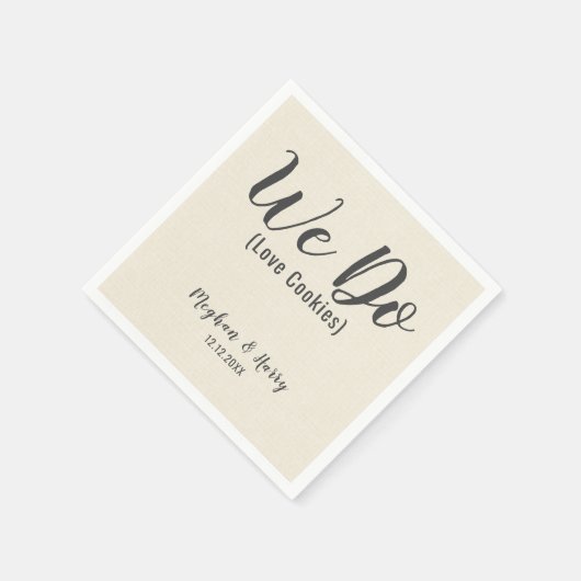 バーラップ素朴私たちは愛するクッキーカスタム スタンダードカクテルナプキン (角)