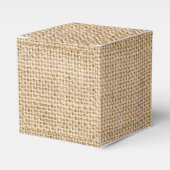 バーラップ素朴結婚式の引き出物ギフトボックス フェイバーボックス (正面サイド)