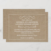 バーラップ素朴結婚式招待状ナチュラルタン 招待状 (正面/裏面)