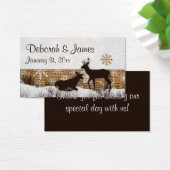 バーラップ素朴、スノーフレーク&ディアー結婚式の引き出物ラベル (デスク)