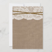 バーラップ素朴&レースホースシューブライダルシャワー 招待状 (裏面)