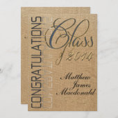 バーラップ鏡フォーマル卒業招待状 招待状 (正面/裏面)