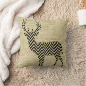 バーラップ|のオートミールのシェブロンのシカのシルエット クッション (ブランケット)