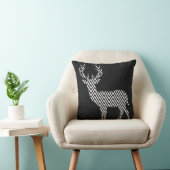 バーラップ|の白黒のシェブロンのシカのシルエット クッション (椅子)