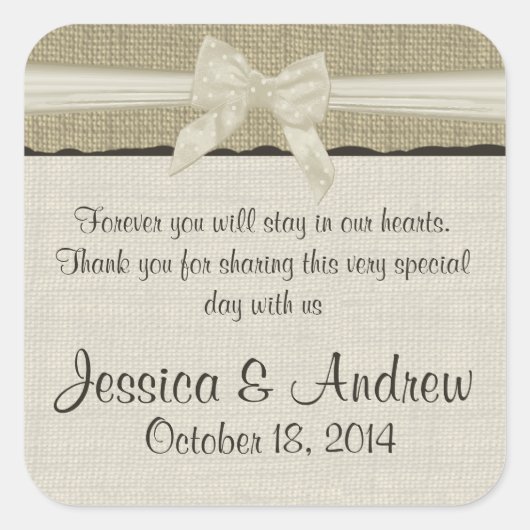 バーラップ・アンド・ボー素朴カントリー スクエアシール (正面)