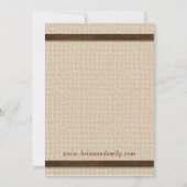 バーラップ·ハート素朴·クラスプ·リボン結婚式の招待 招待状 (裏面)