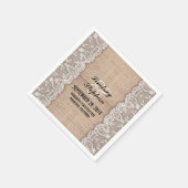 バーラップ&ホワイトレース美しいエレガント紙ナプキン スタンダードカクテルナプキン (角)