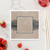 バーラップ、リネン、レースナプキン スタンダードランチョンナプキン (インサイチュ)