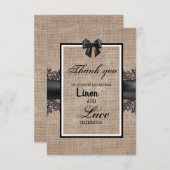 バーラップ、リネン、レース式サンキューカード サンキューカード (正面/裏面)