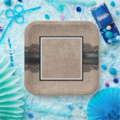 バーラップ、リネン、レース紙プレート ペーパープレート (パーティー)