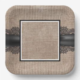 バーラップ、リネン、レース紙プレート ペーパープレート