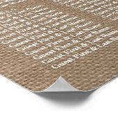 バーラップ&レースのシーティンググ結婚ラフのネイビーリボン ポスター (角)