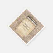 バーラップ&レースの大きなメイスン素朴の結婚瓶 スタンダードカクテルナプキン (角)