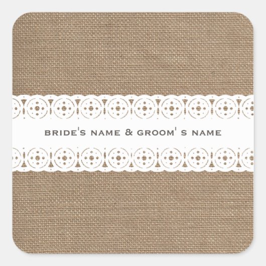 バーラップ&レースインスパイアのステック スクエアシール (正面)