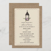 バーラップ&レースインスパイアフローラランタンリハーサル 招待状 (正面/裏面)