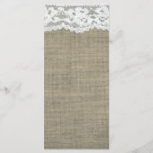 バーラップ&レースシンプルエレガ素朴ントウェディングメニュー メニュー (裏面)