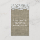 バーラップ&レースシンプル素朴カントリーエレガントシック 名刺 (裏面)