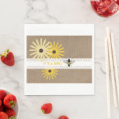 バーラップ+レースビーガールベビーシャワーナプキンズ スタンダードランチョンナプキン (インサイチュ)