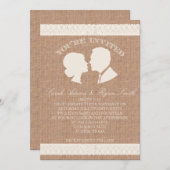 バーラップ&レースプリント結婚式招待状 招待状 (正面/裏面)