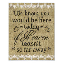 バーラップ&レース結婚メモリアルプリント フォトプリント           