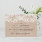 バーラップ&レース結婚式招待状 招待状 (スタンド正面)