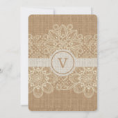 バーラップ&レース結婚式招待状 招待状 (裏面)