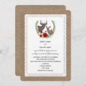 バーラップ+レー刺激を受けたスクリス結婚マス鹿 招待状 (正面/裏面)