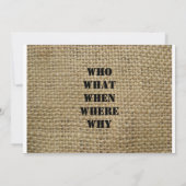 バーラップ 招待状 (裏面)