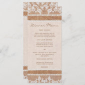 バーラップ&素朴ホワイトレーススリムディナーメニュー メニュー (正面/裏面)