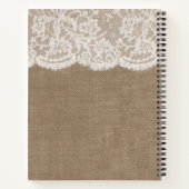 バーラップ&素朴ホワイトレースブライダルシャワーレシピ ノートブック (裏面)