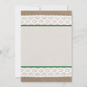 バーラップ&素朴ヴィンテージホワイトレースブライダルシャワー 招待状 (裏面)