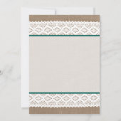 バーラップ&素朴ヴィンテージホワイトレースブライダルシャワー 招待状 (裏面)