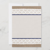 バーラップ&素朴ヴィンテージホワイトレースブライダルシャワー 招待状 (裏面)