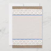 バーラップ&素朴ヴィンテージホワイトレースブライダルシャワー 招待状 (裏面)