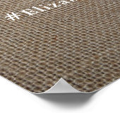 バーラップ&素朴ヴィンテージホワイトレース結婚の歓迎 ポスター (角)