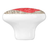 バーラップ&赤いハートかわいいカントリー素朴ドレッサー セラミックノブ (側面)