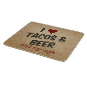 バーラップIのハートのタコスビール妻 カッティングボード (角)