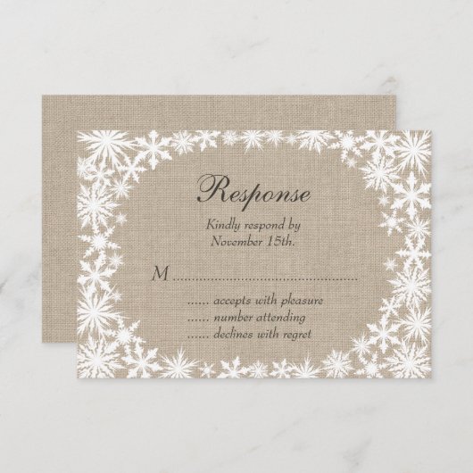 バーラップRSVPの冬のレース 出欠カード (正面/裏面)