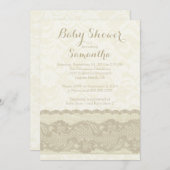 バーラッモダンプ&レースベビーシャワー招待状 招待状 (正面/裏面)