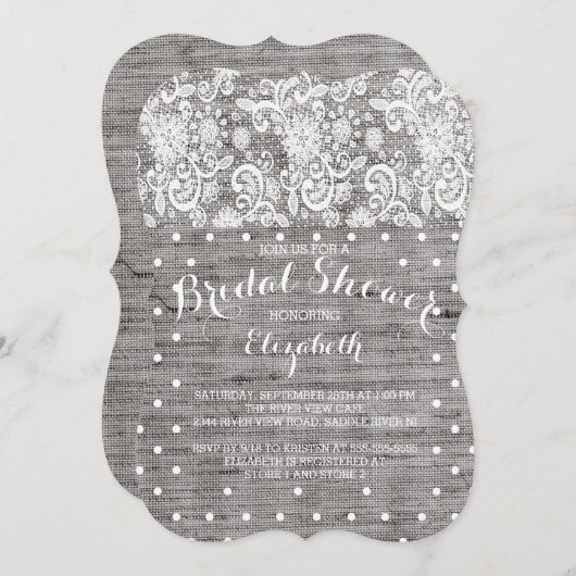 バーラッ素朴プレースグレーブライダルシャワー招待 招待状 (正面/裏面)