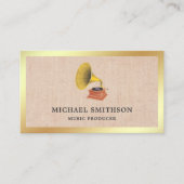 バーラッ素朴プ·ゴールド·フォイル·グラモフォン音楽プロデューサー 名刺 (正面)