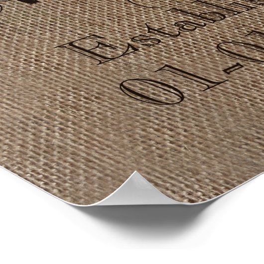 バーラパーソナライズされたップの素朴結婚形見 ポスター (角)