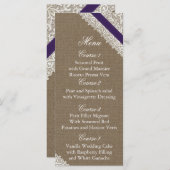 バーラフェイクップとパープル結婚レースの名刺 メニュー (正面/裏面)