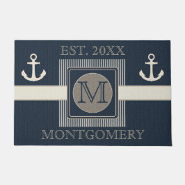 バーラフェイクップ効果航海の船舶のいかりモノグラム ドアマット