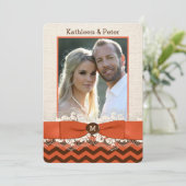 バーラフェイクップ、レースPHOTOウェディング招待、シェブロン5 招待状 (スタンド正面)