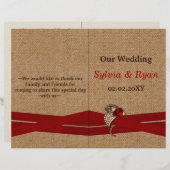 バーラフェイクップ,赤ブルック2折結婚式 プログラム (正面/裏面)